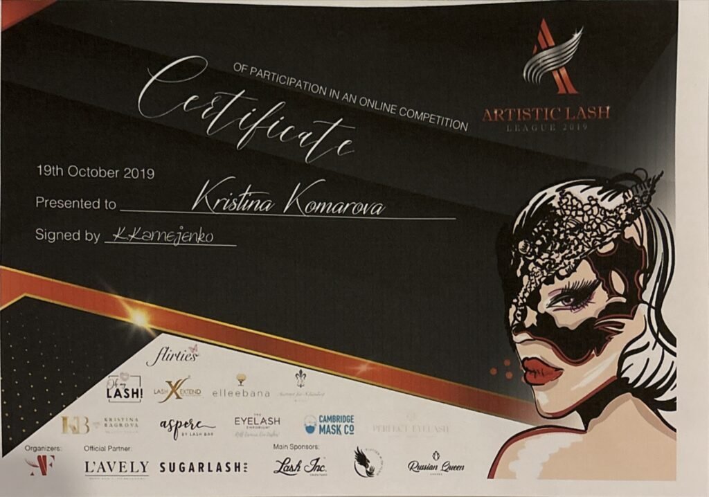 Kristina Lash Master training certificate
